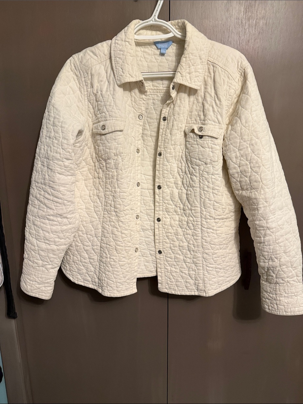 Denver Hayes Quilted Jean Jacket in Cream